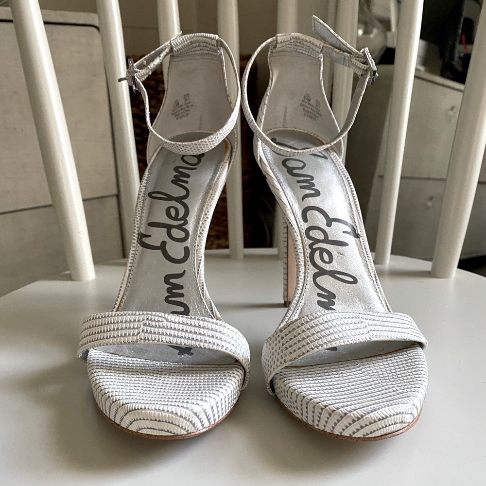 Sam Edelman White Strap 4” heels